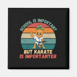 Retro Carrot Schule ist wichtig Karate ist wichtig Magnet
