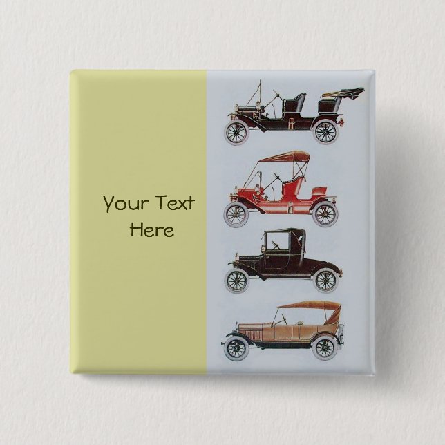 RETRO-CARS 2 - Auto-Reparaturautomobil, gelb Button (Vorderseite)