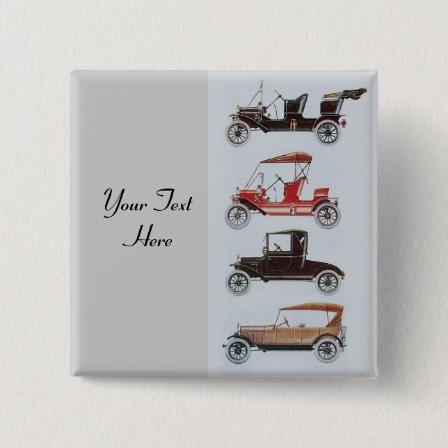 RETRO-CARS 2- Auto-Reparaturwagen, grau Button (Vorderseite)