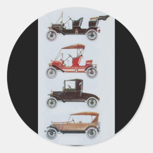 RETRO CARS 2 - Auto reparieren braun Runder Aufkleber