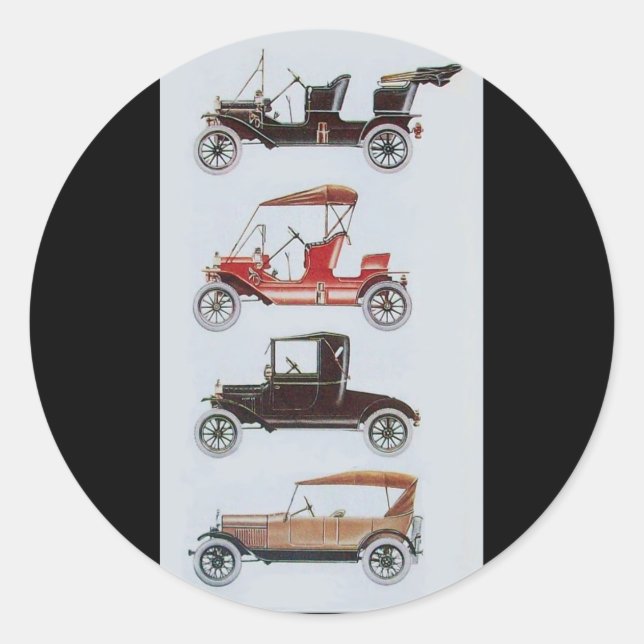 RETRO CARS 2 - Auto reparieren braun Runder Aufkleber (Vorderseite)