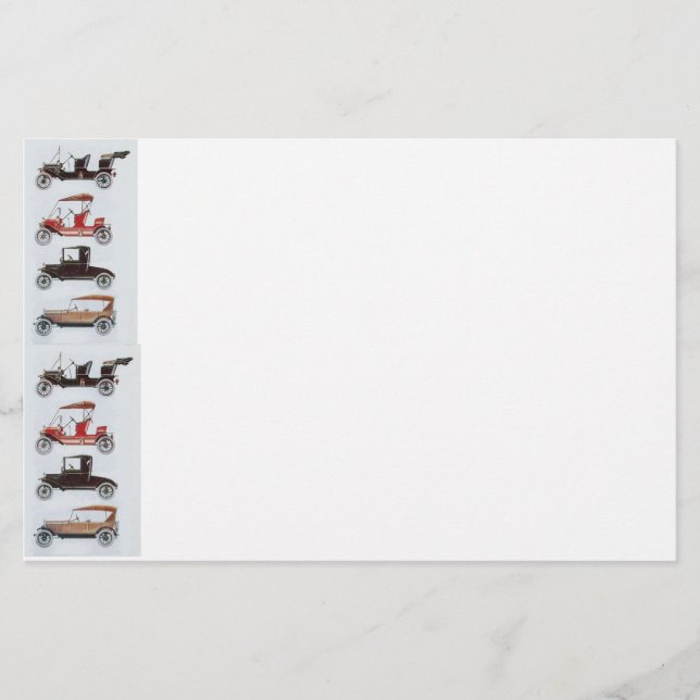 RETRO CARS 2 , AUTO-WIEDERHERSTELLUNG in Grauweiß Briefpapier (Vorderseite)