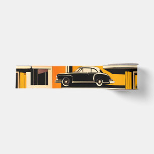 Retro Cars Geometric Mustard Mid Century Ripsband