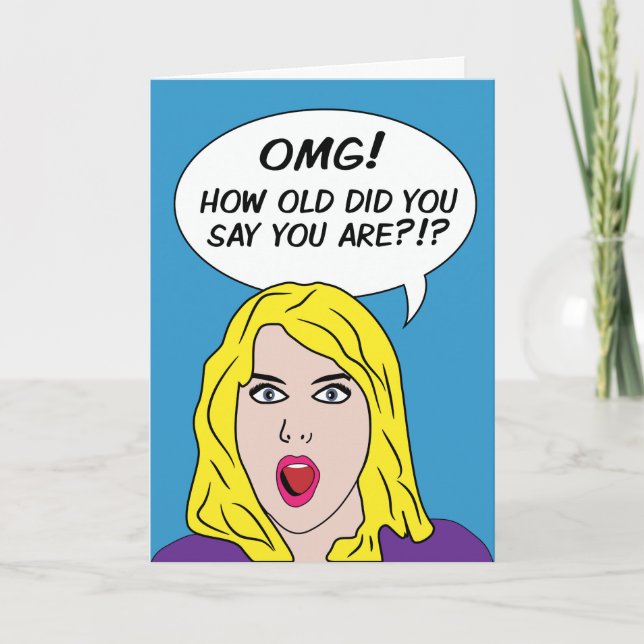 RÉTRO carte d'anniversaire de BANDES DESSINÉES (Devant)