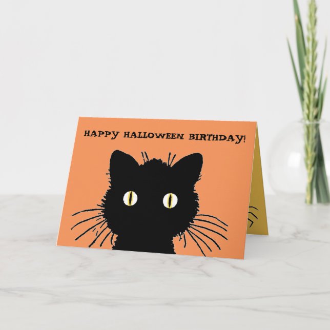 Rétro carte d'anniversaire heureuse de Halloween (Devant)