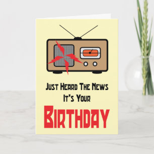 Rétro carte d'anniversaire par radio
