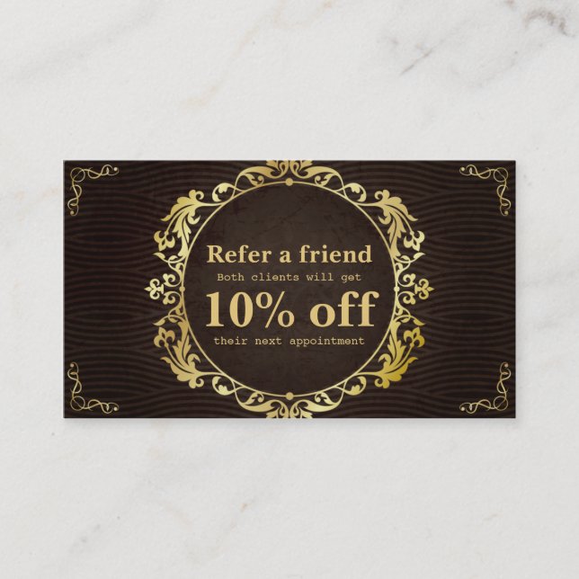 Rétro carte de luxe de référence de salon de (Devant)