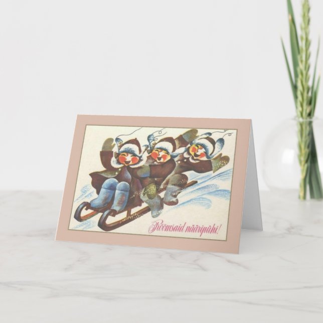 Rétro carte de Noël estonienne de Rõõmsaid (Devant)