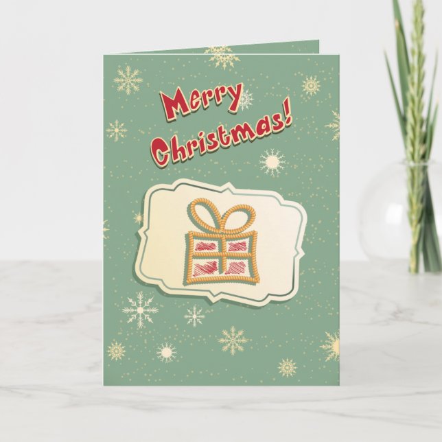 Rétro carte de Noël mignonne (Devant)