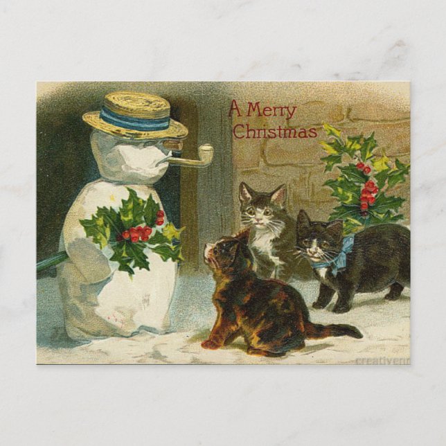 Rétro carte de Noël vintage (Devant)