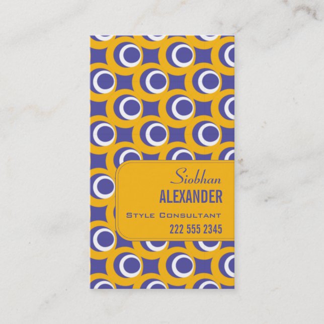 Rétro carte de visite de bulles (Devant)