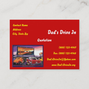 Rétro carte de visite de drive-in de film