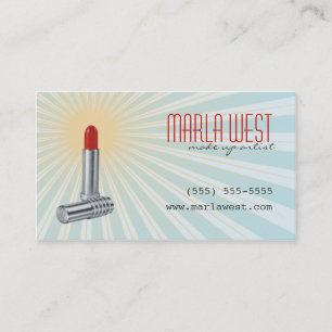 Rétro carte de visite de maquilleur de rouge à