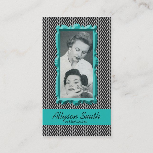 Rétro carte de visite d'Esthetician de (Devant)