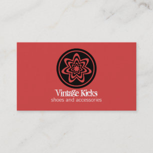 Rétro carte de visite génial de fleur, rouge