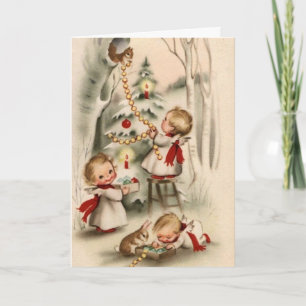 Rétro carte de voeux vintage de Noël