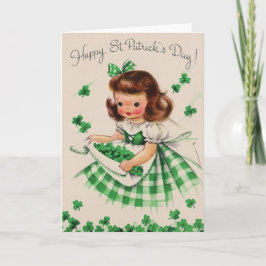 Rétro carte du jour de St Patrick irlandais de