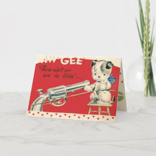 Rétro carte macabre vintage de Valentine de chiot