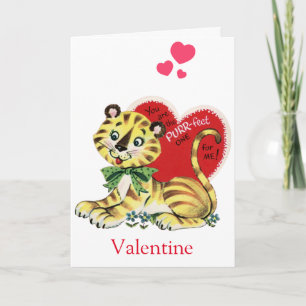 Rétro carte mignonne de Valentines de Kitty de
