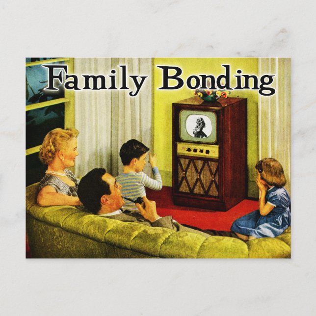 Rétro carte postale de famille de TV (liaison de (Devant)
