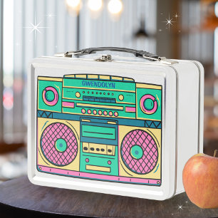 Retro-Cartoon-Boombox-Anpassung Metall Brotdose