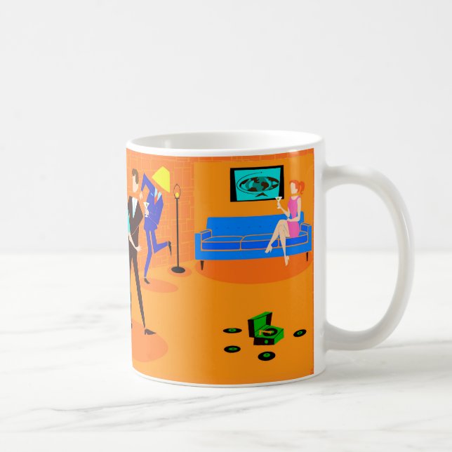 Retro Cartoon Cocktail Party Coffee Mug (Droite)