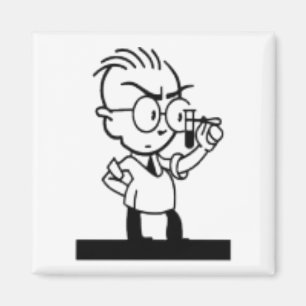 Retro-Cartoon-Comics über alte Wissenschaft und Ch Magnet