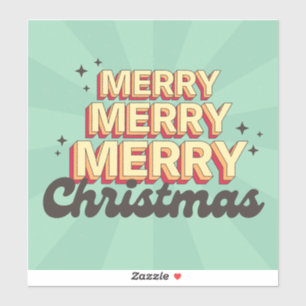 Retro Cartoon Design frohe Weihnachtsübersicht Aufkleber