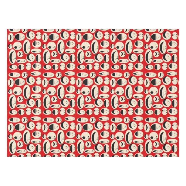 Retro-Cartoon gegenüber Mustertabletten Tischdecke (Vorderseite (Horizontal))