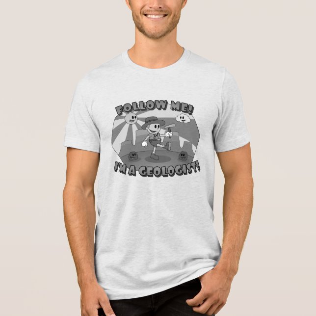 Retro Cartoon Geologin Tri-Blend Shirt (Vorderseite)