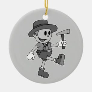 Retro Cartoon Geologist (Name hinzufügen) Keramikornament