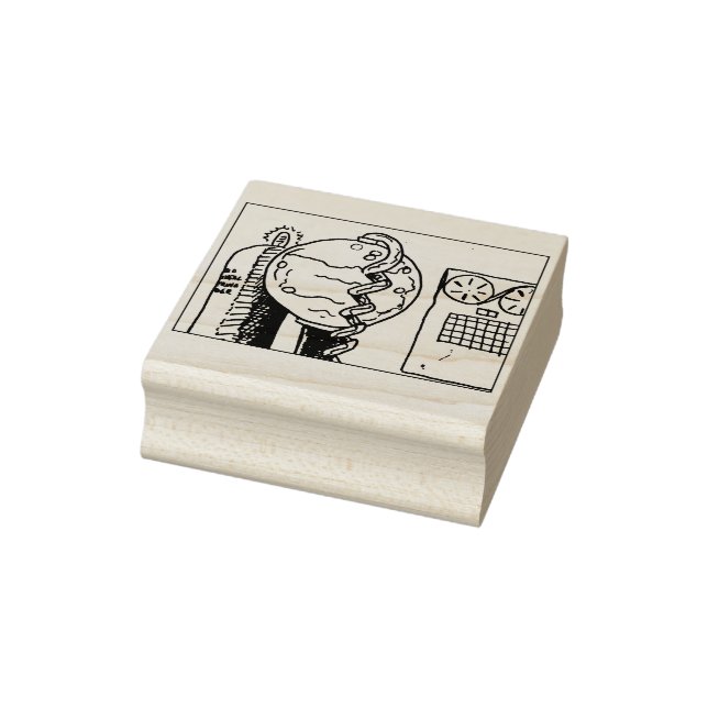 Retro Cartoon Mad Scientist Labrador Equipment Gummistempel (Stempel)