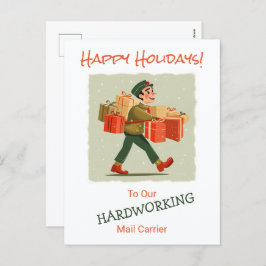 Retro Cartoon Mail Man Postkarte