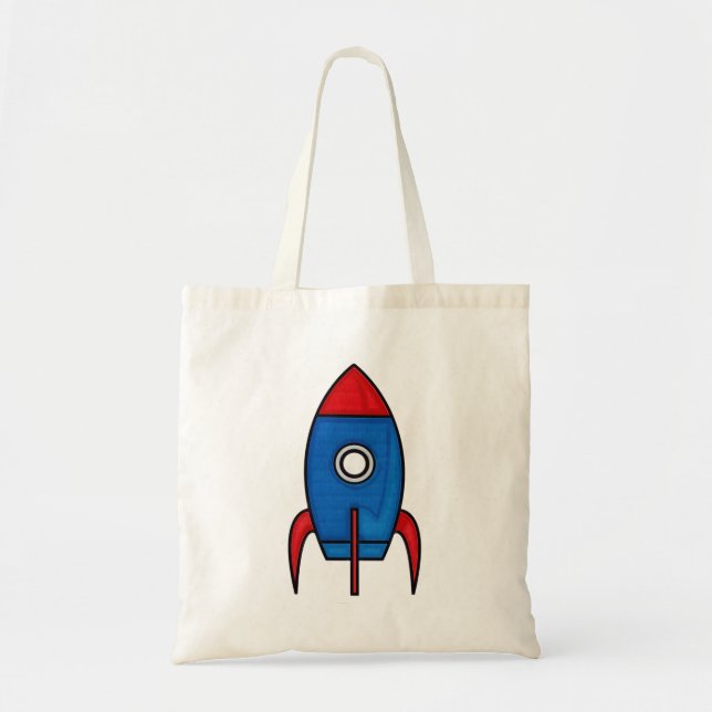 Retro Cartoon-Raum-Rocket-Tasche Tragetasche (Vorne)