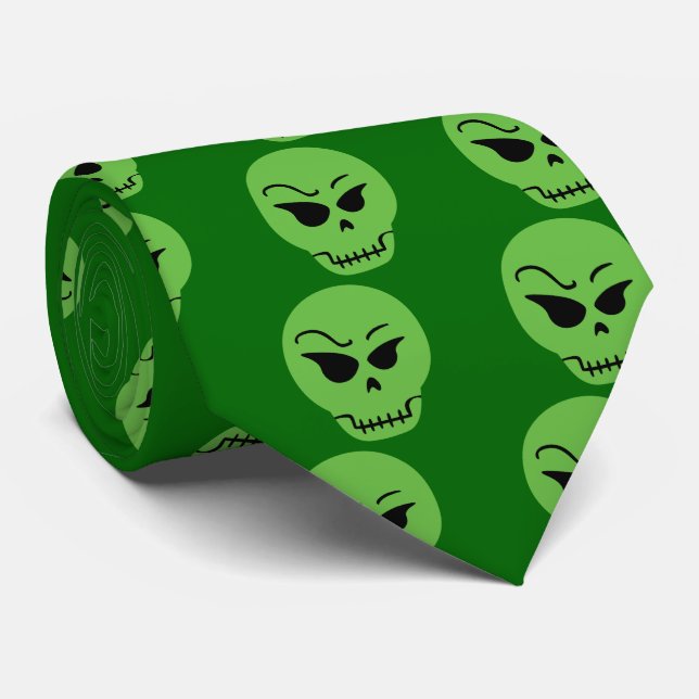 Retro Cartoon Skull Krawatte (Gerollt)
