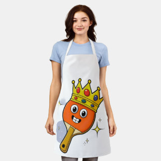 Retro-Cartoon-Tischtennisschläger-Grafik-Schürze Schürze