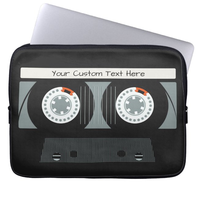Retro Casette Tape custom text Laptopschutzhülle (Vorderseite)