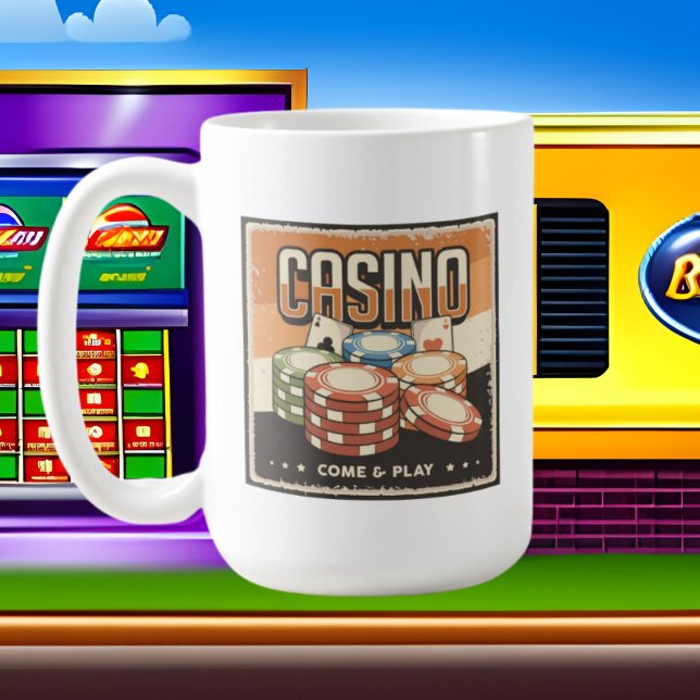Retro Casino Glücksspielliebhaber Coffee Tasse (Von Creator hochgeladen)