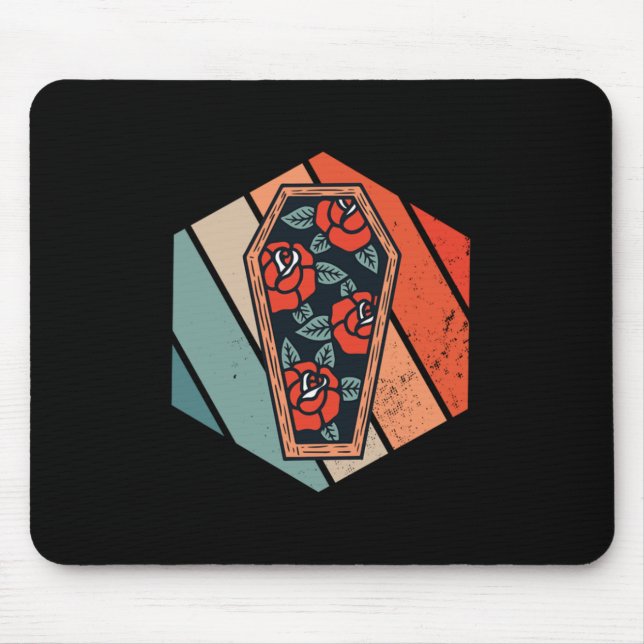 Retro Casket Embalmer Mortician Beerdigung Directo Mousepad (Vorne)