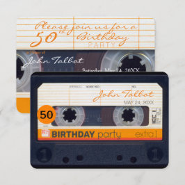 Retro Cassette 50. Geburtstagsparty Einladung