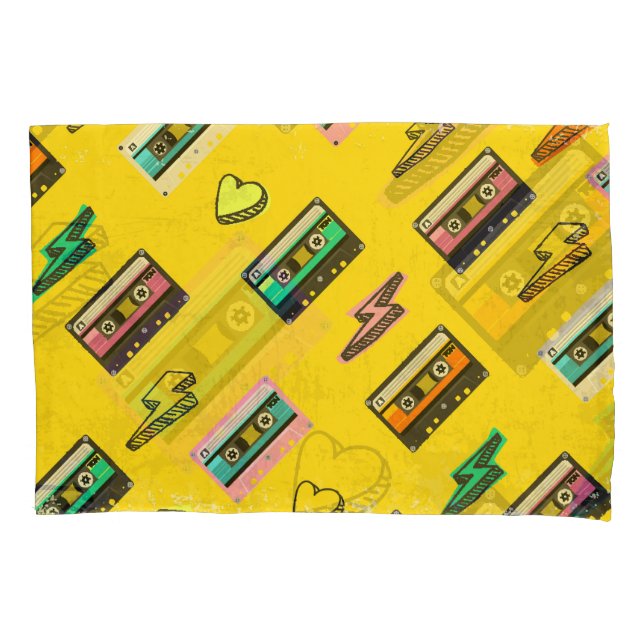 Retro Cassette: Design des Party der 80er Liebe Kissenbezug (Vorderseite)