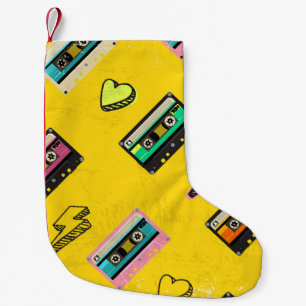 Retro Cassette: Design des Party der 80er Liebe Kleiner Weihnachtsstrumpf