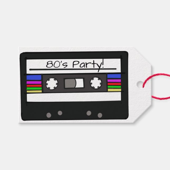 "Retro Cassette" Geschenkanhänger (Vorderseite (Horizontal))