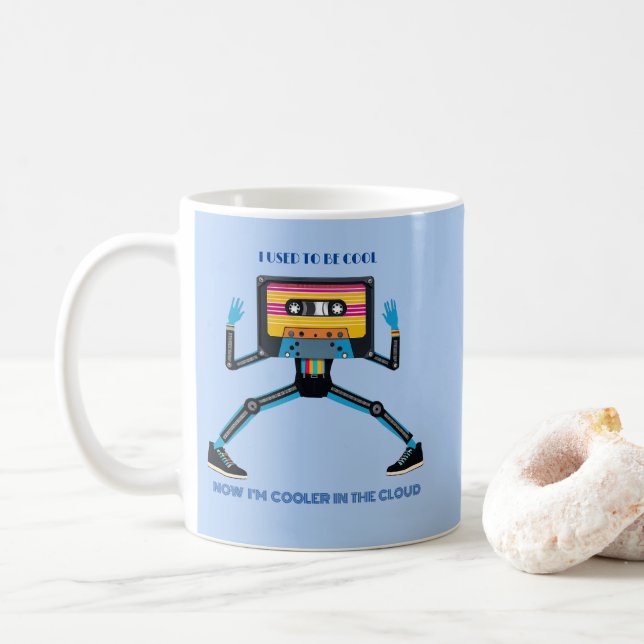 Retro Cassette Man Kaffeetasse (Mit Donut)