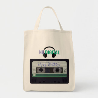 Retro Cassette tape No digital birthday Tote Bag