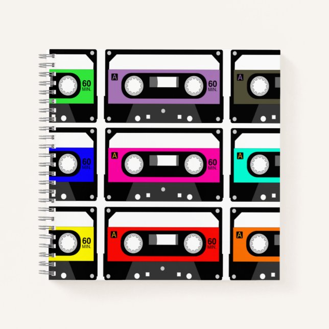 Retro Cassette Tape Notizbuch (Vorderseite)