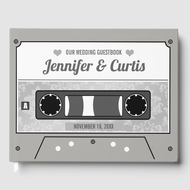 Retro Cassette Tape Wedding Gästebuch (Vorderseite)
