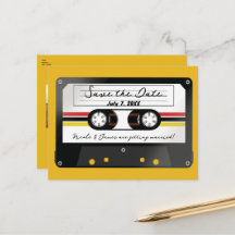 Retro Cassette Tape Yellow 90's Save the Date