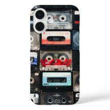 Retro cassettes image on iphone case