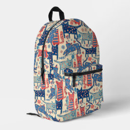 Retro Cat Backpack Bedruckter Rucksack